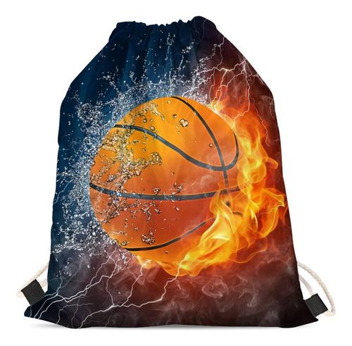 Coeqine Mochila Con Cordón Impresa Con Diseño De Baloncesto 