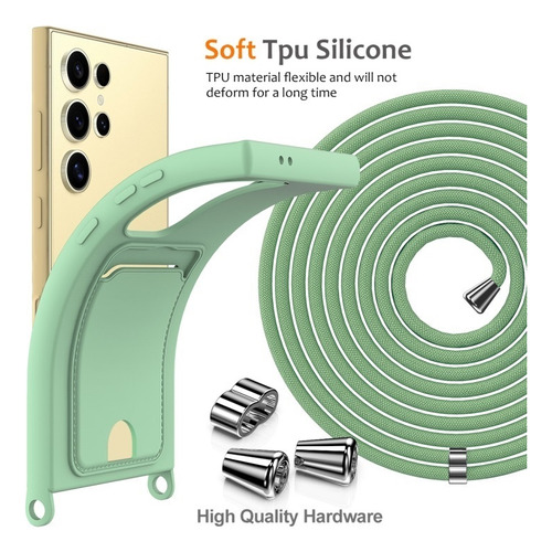 Funda De Silicona Sólida For Samsung Con Cordón, Duradera