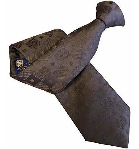 Corbata Con Clip Para Hombre (diseño De Cuadros Cuadrados Ma