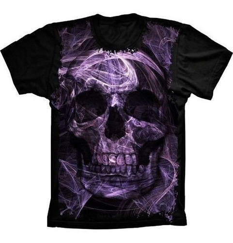 Camiseta Estilosa 3d Fullprint Skull Illusion