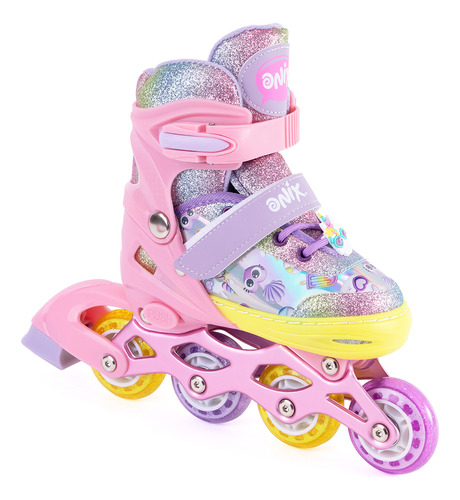 Patines De Línea 4 Ruedas Onix Unicornio Multicolor De Niña