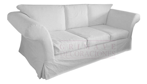 Imagen 4 de 10 de Funda A Medida Sillon 3 Cuerpos-tela Madras-raffia-panama