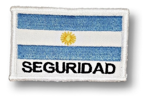 Bandera Bordada Argentina Parche Escudo Mediano Seguridad