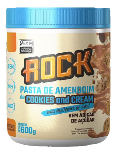 Rock Food Pasta De Amendoim Cookies And Cream 600g