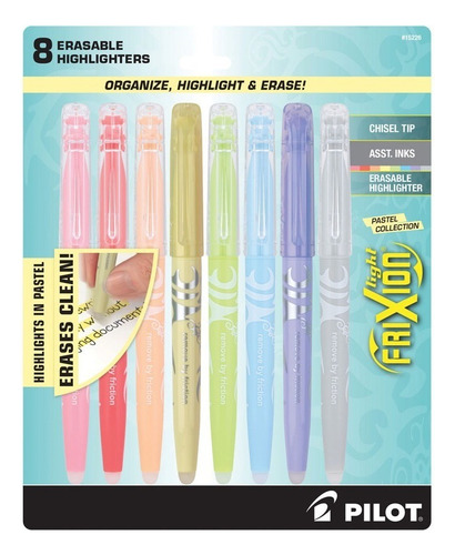 Pilot Frixion Light Marcatextos Pastel Borrables 8 Piezas