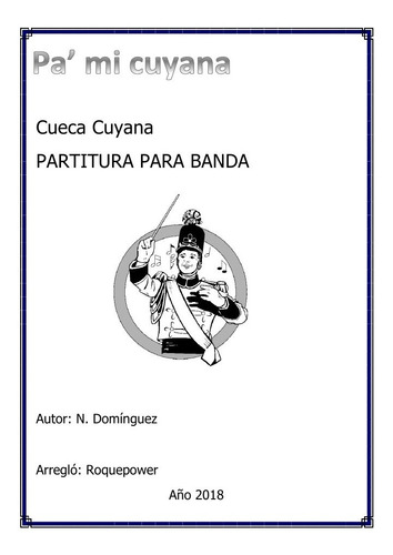Pa Mi Cuyana - Cueca Cuyana - Partitura Para Banda 