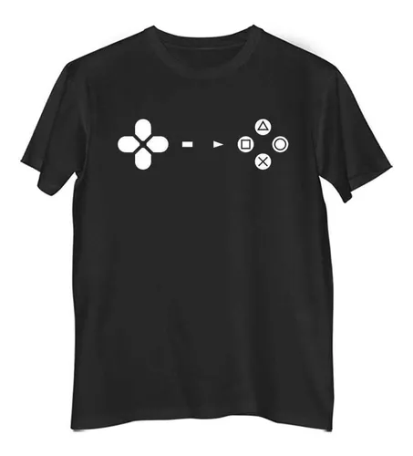 Remera Hombre Color Mando Botones Joystick Play Juegos