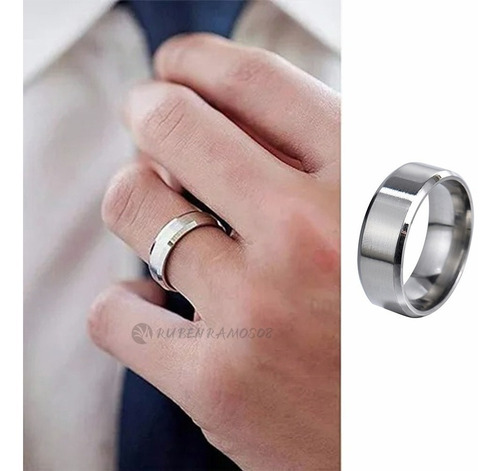 Imagen 6 de 9 de Anillo De Titanio Acero Inoxidable Minimalista Hombre 3pcs