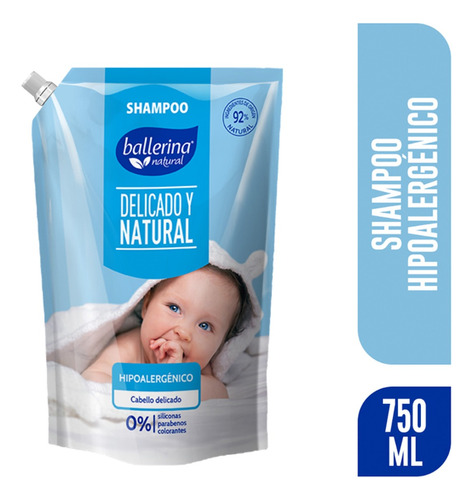 Ballerina Shampoo Hipoalergénico Delicado Y Natural 750 Ml