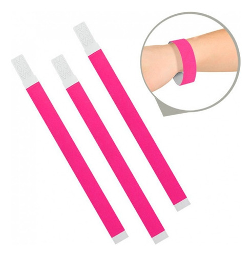 Pulseira Tyvek Rosa Fluorescente 1 Mil Unidades