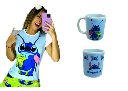 Pijama De Lilo Stich Y Rana, Taza De Regalo 