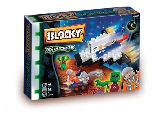 Blocky X-plorer 64 Piezas Cohete Espacial + 2 Muñecos