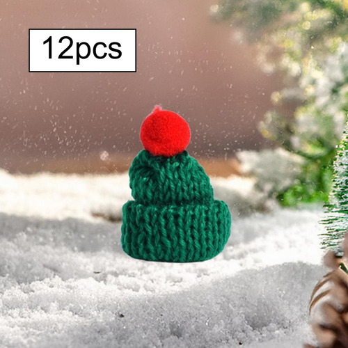 12 Piezas De Mini Sombreros De Punto Navideños, De Muñeco