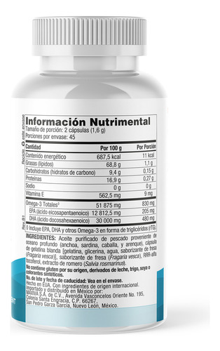 Nordic Naturals Dha - Fresa 90.00 Capsulas