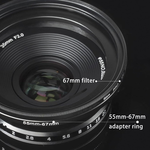 Adaptador Lente Camara Anillo Reductor 55 Mm A 49 Mm