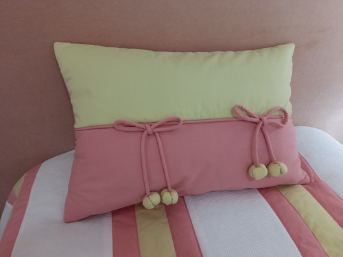 Imagem 5 de 6 de Conjunto Colcha De Solteiro Rosa Verde Irma Decorações