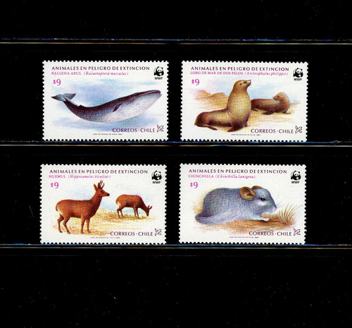 Sellos De Chile. Animales En Peligro De Extinción Wwf. 1984.