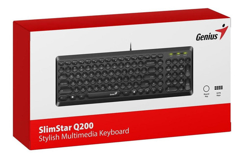 Teclado Genius Slimstar Q200 Usb Multimedia Black