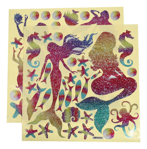 Adhesivos De Pared Para Niños, Belleza, Diseño De Sirena, 2