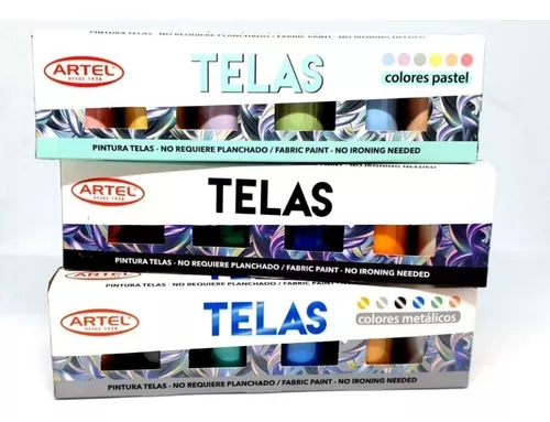 Pinturas para Tela Artel Metálicas 15 ml Set de 6