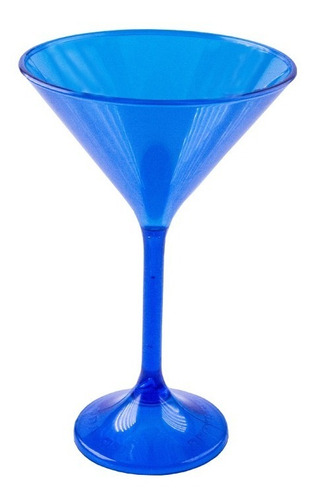 Copa Martini Plastico Simil Vidrio Cristal/color 220cc X12 U