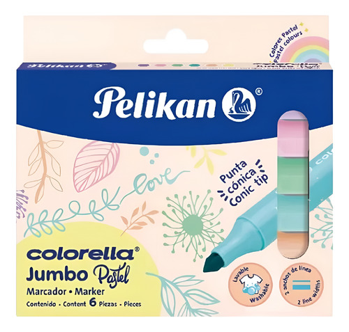 Marcador Pelikan Colorella Jumbo Pastel Con 6 Piezas