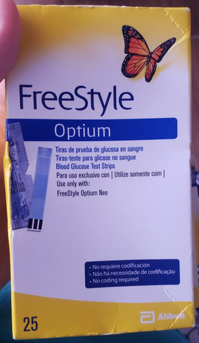 Tiras Optium Freestyle 200 Unidades, 8 Cajas De 25 Unid. 