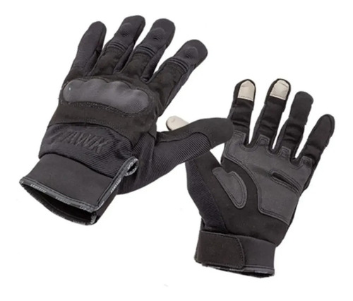 Guantes Moto Hawk Army Negros Full Finger Tactil Rpm