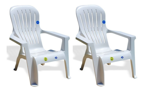 Sillón Plástico Varadero Blanco Apilable X2 Unidades