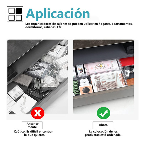 4 Pzs Separadores De Cajones Organizador Ajustable 28-48cm