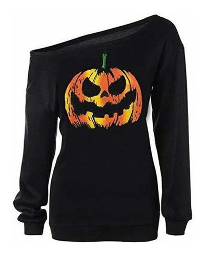 Gsvibk Camisa De Halloween Para Mujer Sudadera De Calabaza S