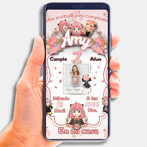 Invitación Digital Personalizada De Cumpleaños Anya Forger