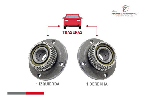 Kit 2 Maza Rueda Trasera Pil Cop Vw Caddy 2014 2015 2016 Abs
