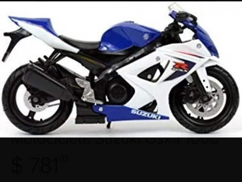 Motocicleta A Escala (1:12) Suzuki Gsx-r1000 Azul Con Blanco