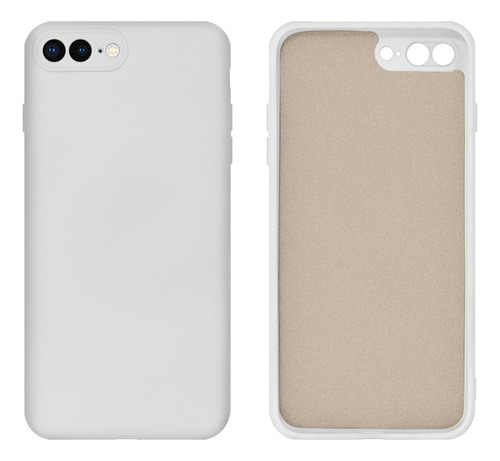 Capa Protege Câmera Silicone Compatível iPhone 7 E 8 Plus Cor Branco