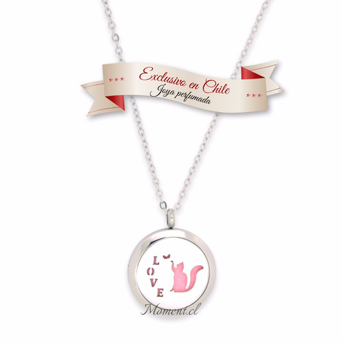 Collar Perfumado. Aroma - Joya. Colgante Love De Gato