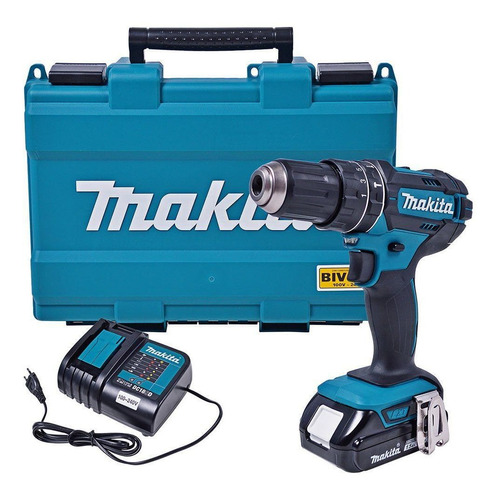 Taladro percutor atornillador inalámbrico de 13mm Makita DHP482SY 18V + accesorio