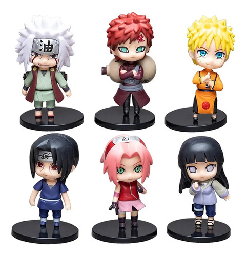 Figuras De Naruto 6 Pzas / Pvc 9.5 Cm Altura