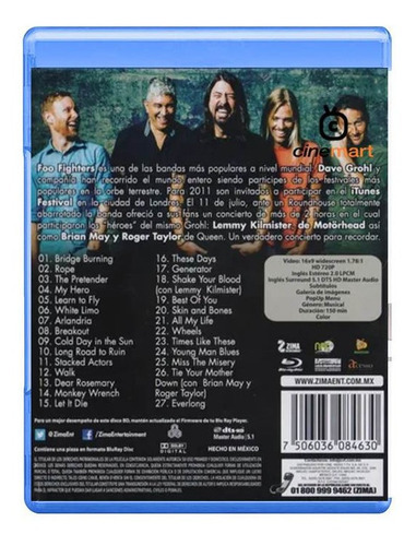 Foo Fighters Itunes Festival Concierto Bluray