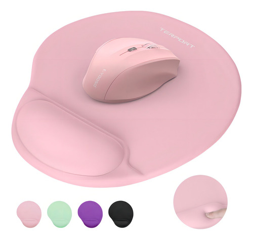 Mouse Pad Mouse Pad Ergonomico Rosa Con Soporte Muñeca De