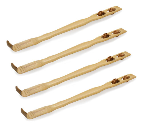 Kit X 4: Rascador De Espalda Bambú Natural Relajante 46cm
