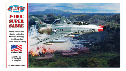 Kit Para Montar F-100c Super Sabre - 1/70 - Atlantis