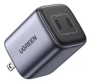 Cargador 45w Ugreen Carga Rápida Nexode Gan 2 Usb C Portátil Color Gris