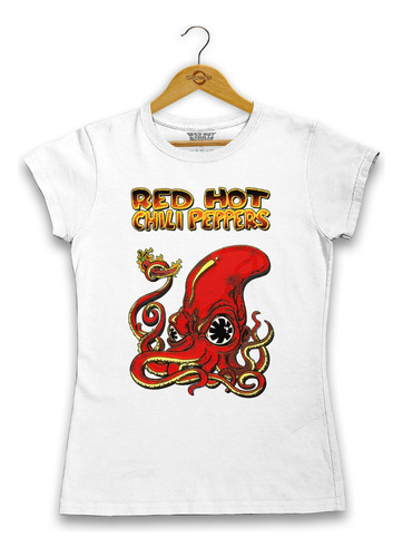 0143 Camiseta Baby Look Red Hot Chilli Peppers Octopus