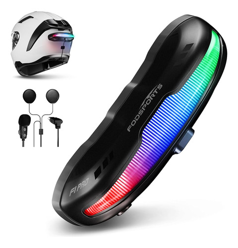 Auriculares Bluetooth Para Motocicleta Fodsports Con Luz De 