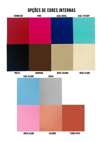 Kit 03 Maletas Estojo Porta Jóias Couro Cores - Grande Dupla