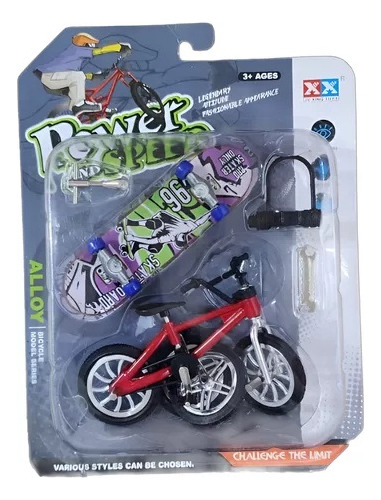 Mini Bicicleta Para Dedos Con Accesorios - Na201637 Ruedas Negras Skate Verde