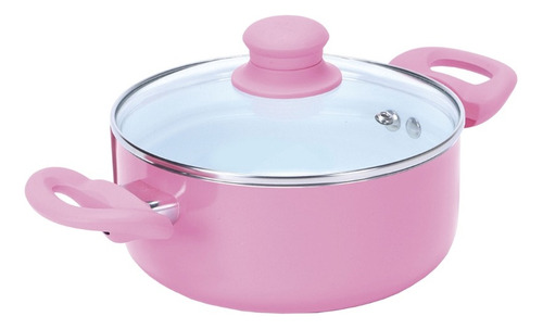 Cacerola Antiadherente 22 Cm Asas Silicona Carol Soft Color Rosa