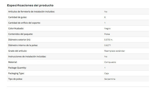 Polea Bomba Direccion Ford Five Hundred 3.0l V6 2005