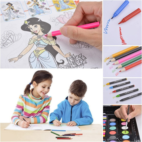 Imagen 8 de 10 de Valija Set Arte Escolar Maletin Didáctico 150 Piezas